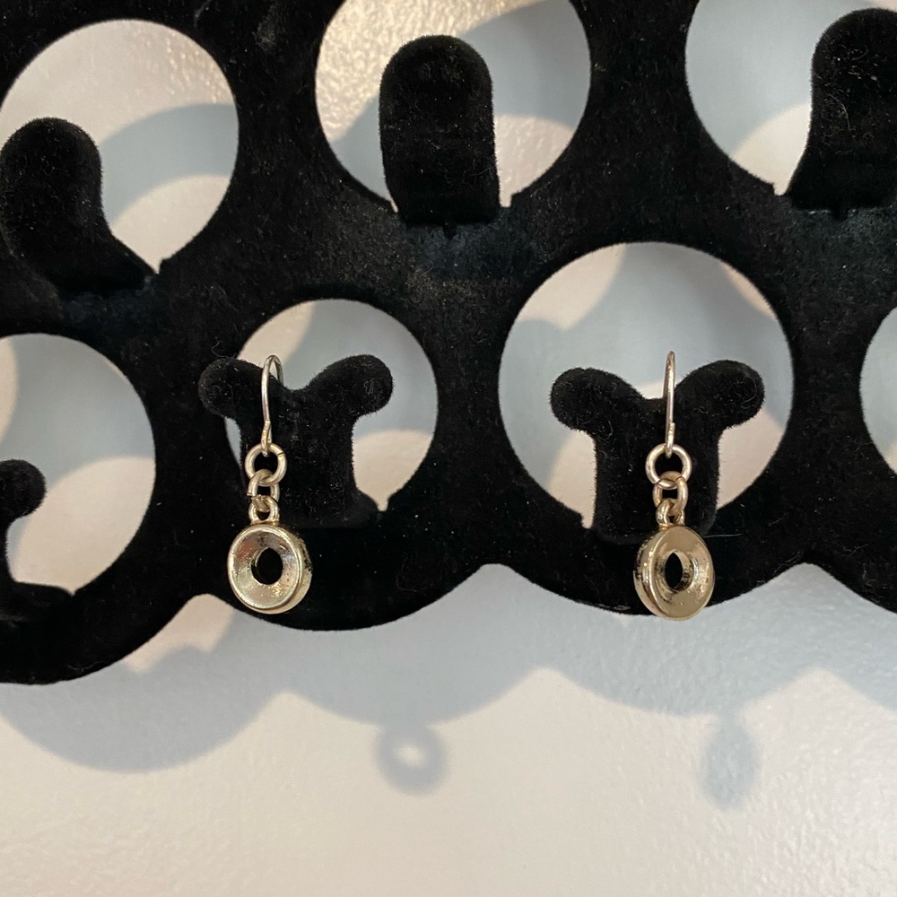 Gold Circle Dangle Earrings Vintage